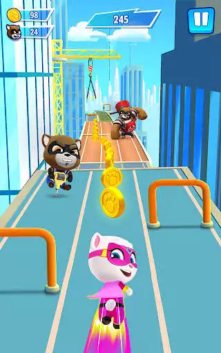 Play Talking Tom Hero Dash  and enjoy Talking Tom Hero Dash with UptoPlay